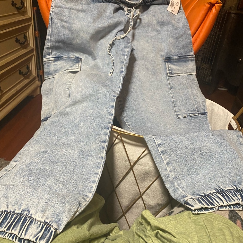 Forever 21 Denim Pants in Light Blue XL